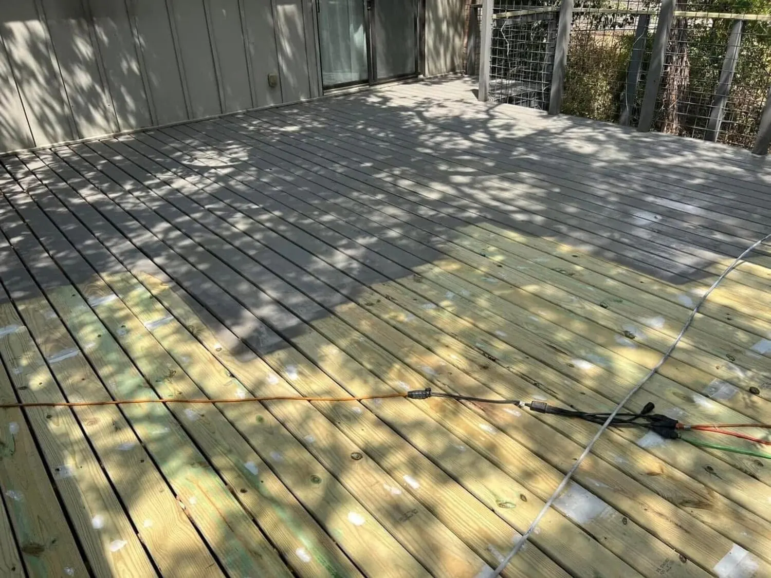 Deck surface during repair