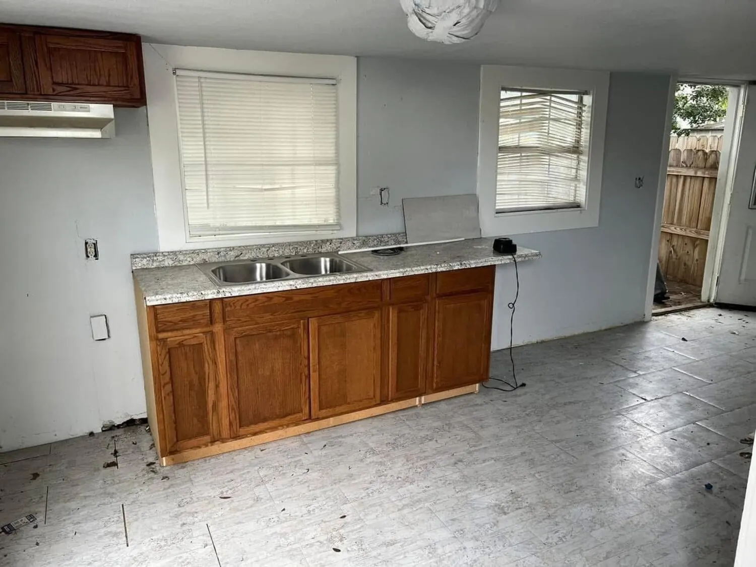 Kitchen shell before remodel