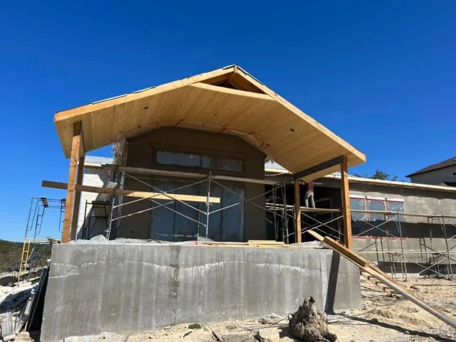 High gable before siding installation